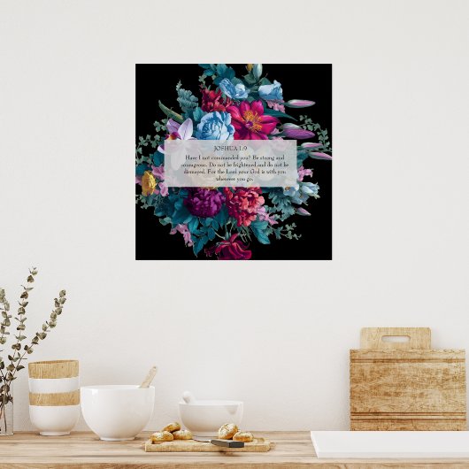 Kleurrijke moderne bloemen Christelijk cadeau Wall Poster (Keuken)