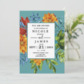 Kleurrijke moderne bloemen kaart (Staand voorkant)