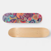 Kleurrijke Moderne Bloemen Meisje Patroon Trendy C Persoonlijk Skateboard (Horizontaal)