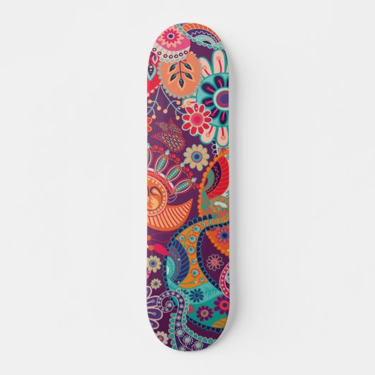 Kleurrijke Moderne Bloemen Meisje Patroon Trendy C Persoonlijk Skateboard (Voorkant)