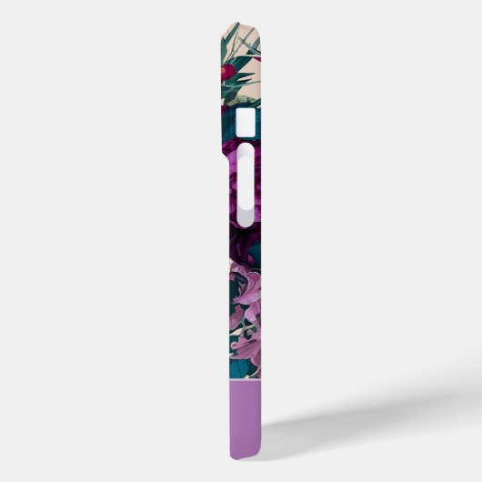 Kleurrijke moderne bloemen monogram iPhone case (Achterkant / Links)
