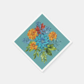 Kleurrijke moderne bloemen servet (Hoek)