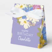 Kleurrijke Moderne Bloemen Verjaardag Bedankdoosjes (Voorkant Zijde)