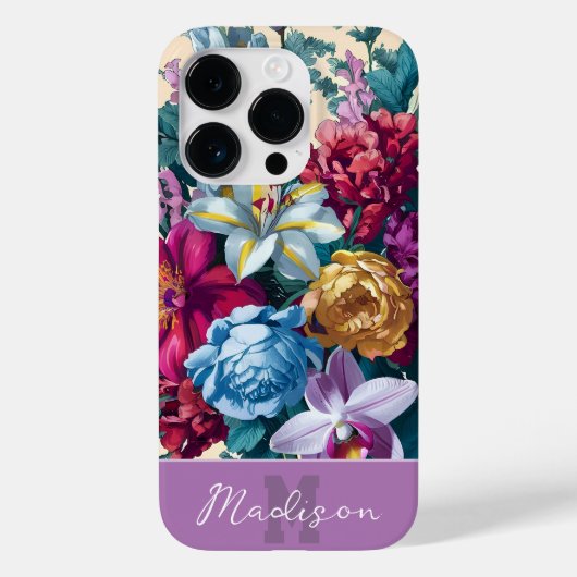 Kleurrijke moderne bloemschikking Case-Mate iPhone case (Achterkant)
