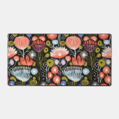 Kleurrijke moderne botanische bloemen bureaumat (Voorkant)