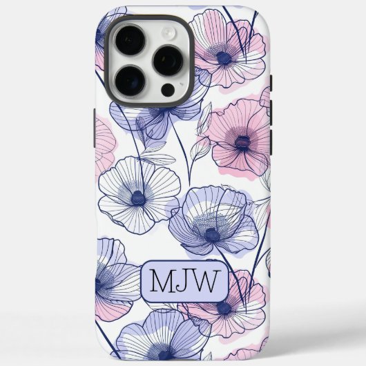 Kleurrijke moderne Botanische Monogrammed iPhone Case-Mate iPhone Case (Achterkant)