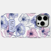 Kleurrijke moderne Botanische Monogrammed iPhone Case-Mate iPhone Case (Achterkant (horizontaal))