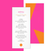 Kleurrijke moderne bruiloft verticale menu Kaarten