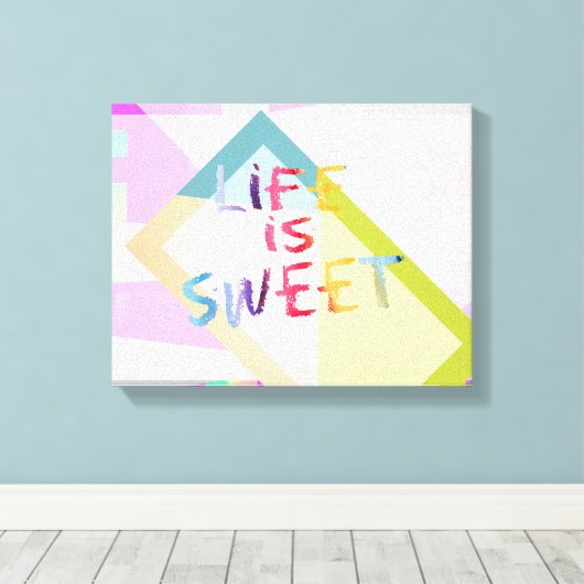 kleurrijke moderne canvas kunst citaat (Insitu (Houten vloer))