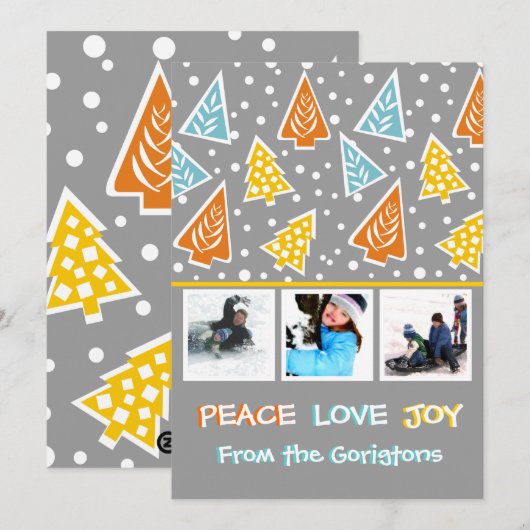 Kleurrijke moderne de foto vlakke kaart van (Voorkant / Achterkant)