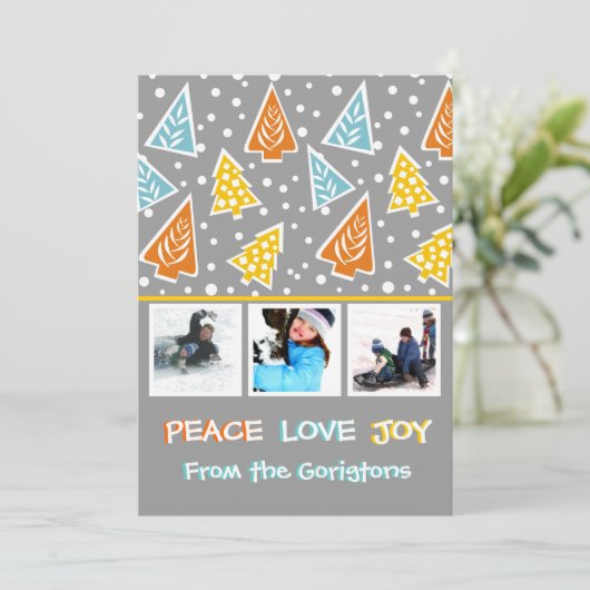 Kleurrijke moderne de foto vlakke kaart van (Staand voorkant)