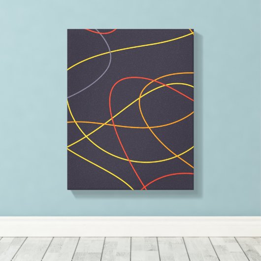 Kleurrijke, moderne, eenvoudige, trendy, boze romm canvas afdruk (Insitu (Houten vloer))