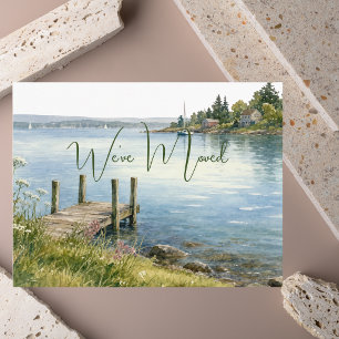 Kleurrijke Moderne Elegante Nieuwe Adres Verhuisde Briefkaart