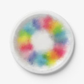 Kleurrijke Moderne Elegante Template Trendy Papieren Bordje (Voorkant)