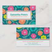 Kleurrijke moderne Floral Visitekaartje (Voorkant / Achterkant)