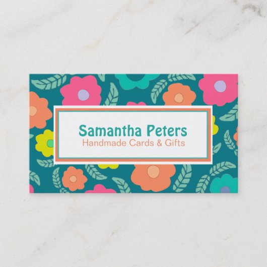 Kleurrijke moderne Floral Visitekaartje (Voorkant)