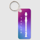 Kleurrijke Moderne Fluit Minimal Fluitist Geperson Sleutelhanger (Voorkant)