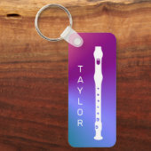 Kleurrijke Moderne Fluit Minimal Fluitist Geperson Sleutelhanger (Voorkant)