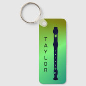 Kleurrijke moderne fluit minimale fluitist geperso sleutelhanger (Voorkant)