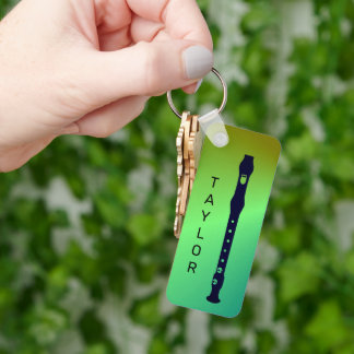 Kleurrijke moderne fluit minimale fluitist geperso sleutelhanger