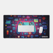 Kleurrijke Moderne Gaming Ruimte Gepersonaliseerde Bureaumat (Keyboard & Muis)