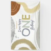 Kleurrijke Moderne Gelukkige Eerste Verjaardag Jon Spandoek (Verticaal)