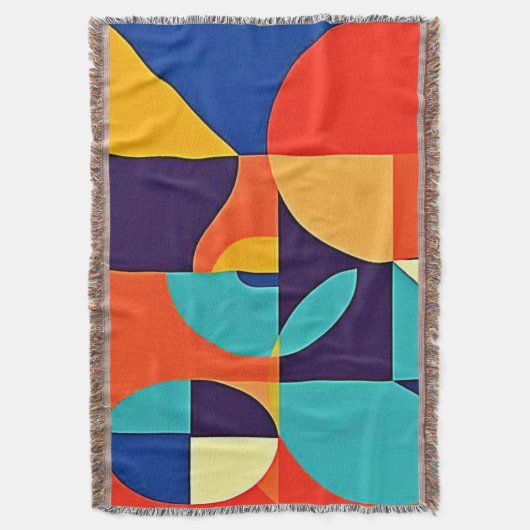 Kleurrijke moderne geometrie deken (Voorkant Verticaal)