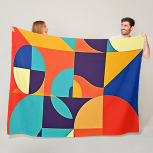 Kleurrijke moderne geometrie fleece deken