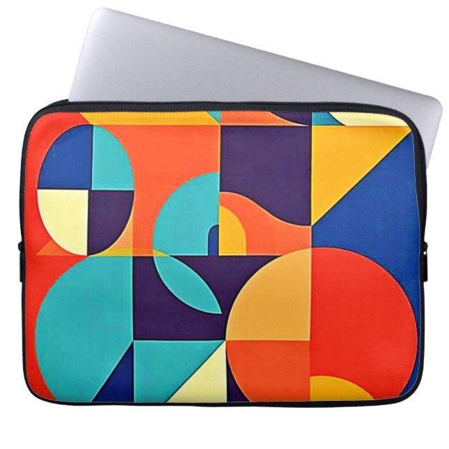 Kleurrijke moderne geometrie laptop sleeve (Voorkant)