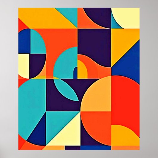 Kleurrijke moderne geometrie poster (Voorkant)