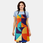 Kleurrijke moderne geometrie schort (Gedragen)
