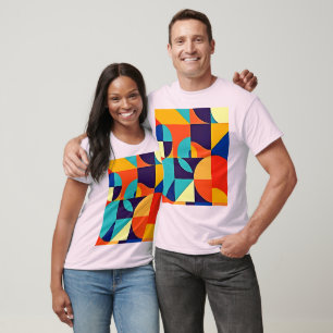 Kleurrijke moderne geometrie t-shirt