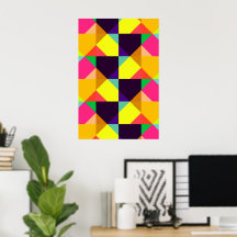 Kleurrijke Moderne Geometrische Abstracte Poster