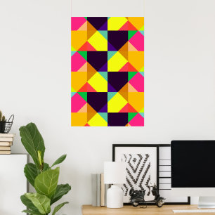 Kleurrijke Moderne Geometrische Abstracte Poster