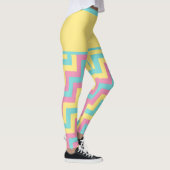 Kleurrijke, moderne geometrische Chevron met hart Leggings (Rechts)
