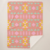 Kleurrijke moderne geometrische driehoeken Aztec P Sherpa Deken (Voorkant)