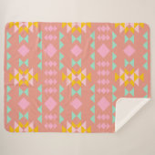 Kleurrijke moderne geometrische driehoeken Aztec P Sherpa Deken (Voorkant (horizontaal))