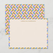 Kleurrijke moderne geometrische grens Persoonlijke Notitiekaartje (Voorkant / Achterkant)