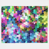 Kleurrijke moderne geometrische mozaïek Tegels Fleece Deken (Voorkant (Horizontaal))