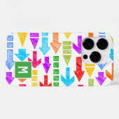 Kleurrijke moderne geometrische pijlpatroonmonogra Case-Mate iPhone case (Achterkant (horizontaal))