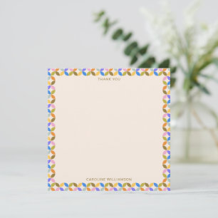 Kleurrijke Moderne Geometrische Rand Persoonlijke Bedankkaart