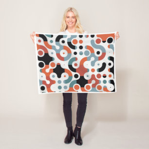 Kleurrijke Moderne Geometrische Vormen Patroon Fle Fleece Deken