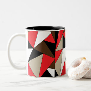 Kleurrijke Moderne Geometrische Vormen Tweekleurige Koffiemok