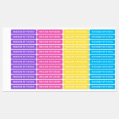 Kleurrijke Moderne Gepersonaliseerde Naam Labels (Vel)