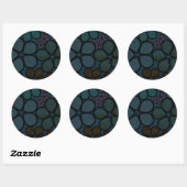 Kleurrijke Moderne Gestructureerde Bloemstickers Ronde Sticker (Vel)