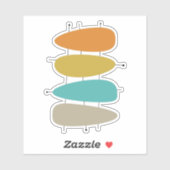 Kleurrijke, moderne gitaarfoto's sticker (Vel)