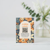 Kleurrijke Moderne Groovy Retro 70s Bloemen Bruilo Informatiekaartje (Staand voorkant)