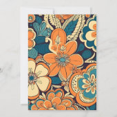 Kleurrijke Moderne Groovy Retro 70s Bloemen Bruilo Kaart (Achterkant)