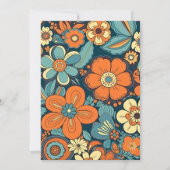 Kleurrijke Moderne Groovy Retro 70s Bloemen Bruilo Kaart (Achterkant)