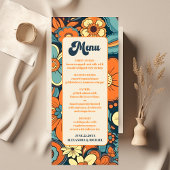 Kleurrijke Moderne Groovy Retro 70s Bloemen Bruilo Menu